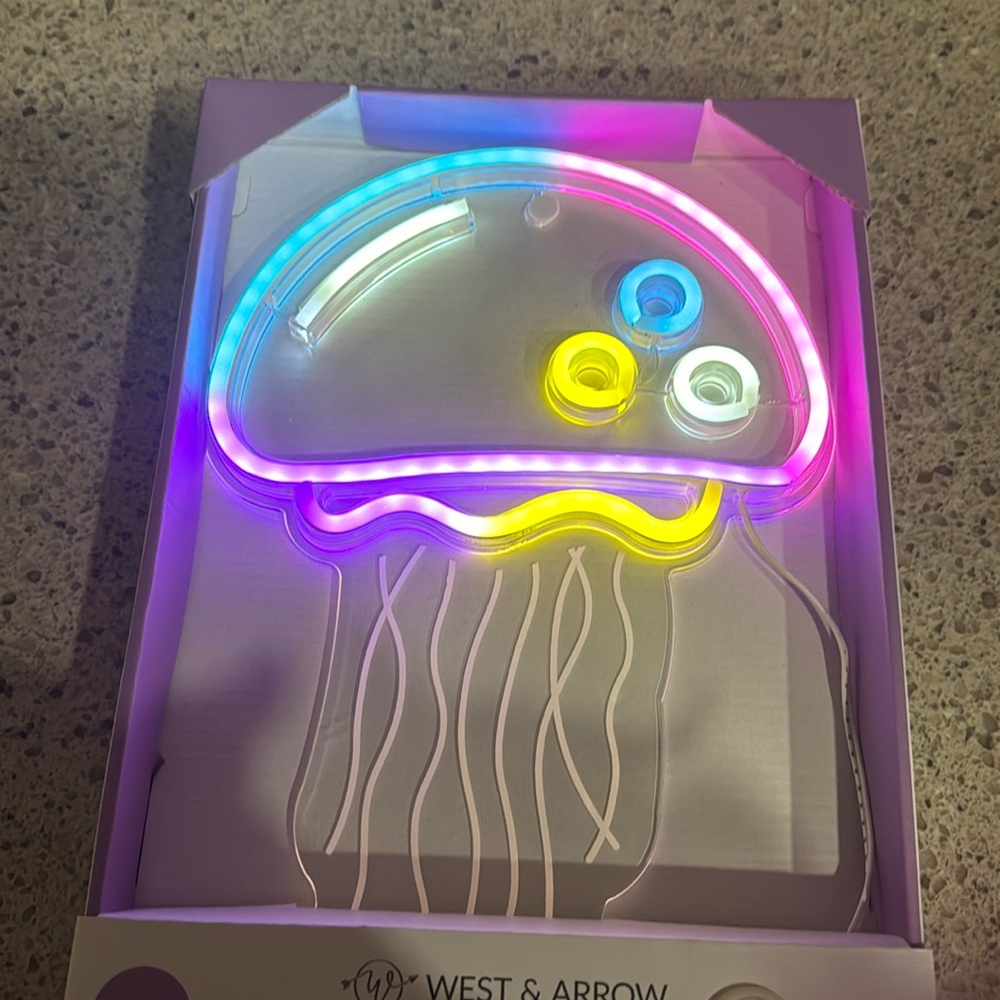 Jellyfish LED neon sign. New in box